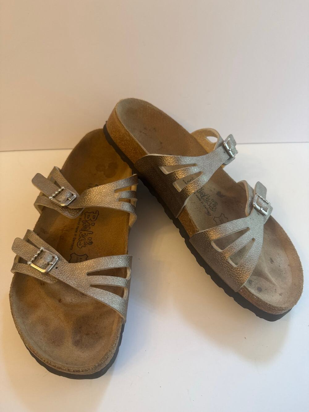 Birkenstock Birki’s Moorea Granada Sandals Sz 9 EU 40 Bronze Leather Birko-Flor